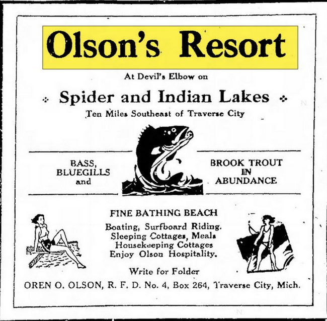 Olsons Resort - Jun 30 1937 Ad (newer photo)